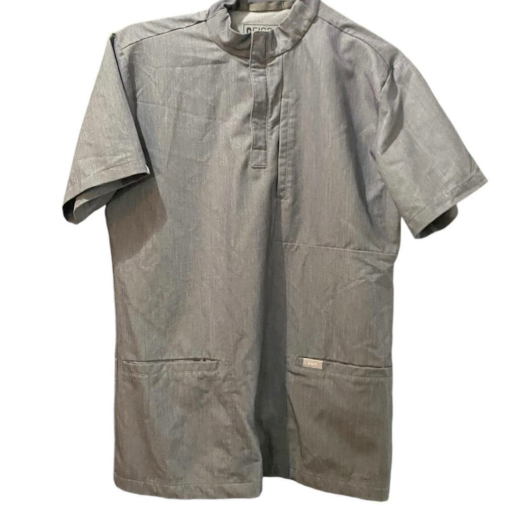 Figs Technical Collection Men's Gray Short Sleeve 1/4 Zip Shirt Size Small